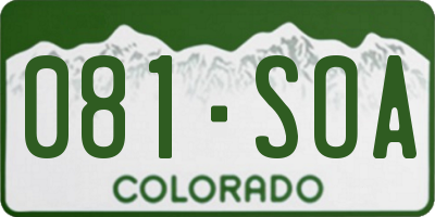 CO license plate 081SOA