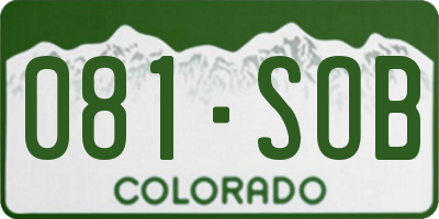 CO license plate 081SOB