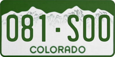 CO license plate 081SOO