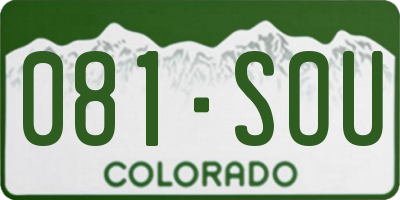 CO license plate 081SOU