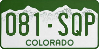 CO license plate 081SQP