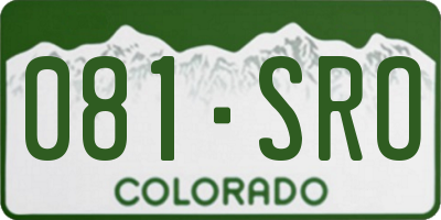 CO license plate 081SRO