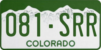 CO license plate 081SRR