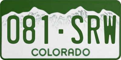 CO license plate 081SRW