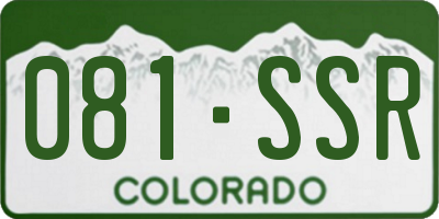 CO license plate 081SSR