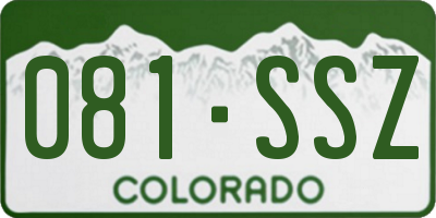 CO license plate 081SSZ