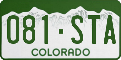 CO license plate 081STA