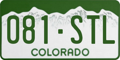 CO license plate 081STL