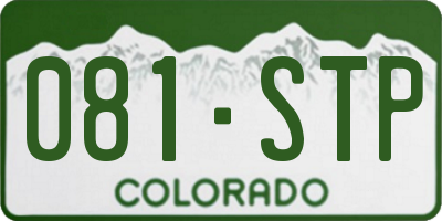 CO license plate 081STP