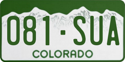 CO license plate 081SUA