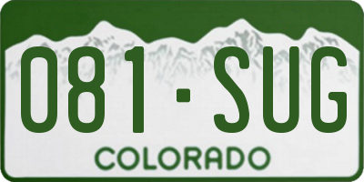 CO license plate 081SUG