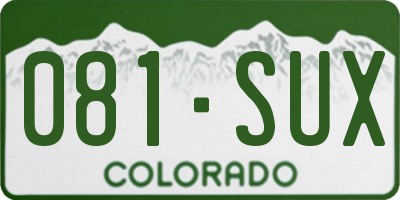 CO license plate 081SUX