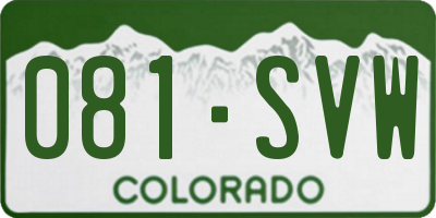CO license plate 081SVW
