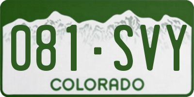 CO license plate 081SVY