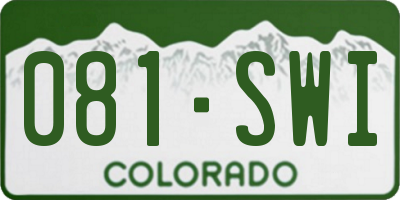 CO license plate 081SWI