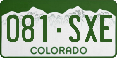 CO license plate 081SXE
