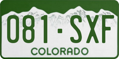 CO license plate 081SXF