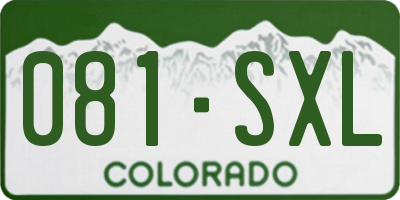 CO license plate 081SXL
