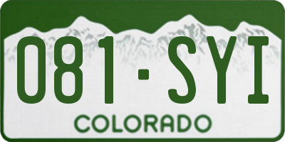 CO license plate 081SYI