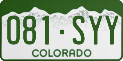 CO license plate 081SYY