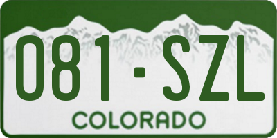 CO license plate 081SZL