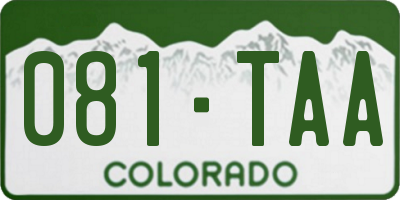 CO license plate 081TAA