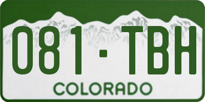 CO license plate 081TBH