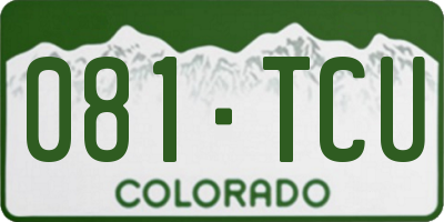 CO license plate 081TCU