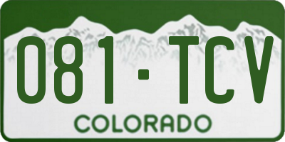 CO license plate 081TCV