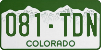 CO license plate 081TDN