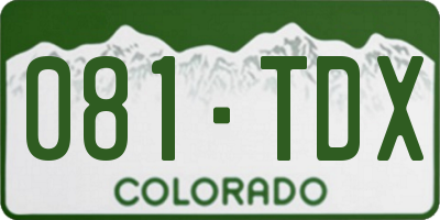 CO license plate 081TDX