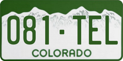 CO license plate 081TEL