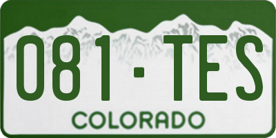 CO license plate 081TES