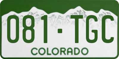 CO license plate 081TGC