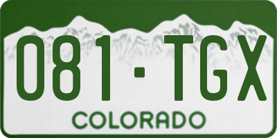 CO license plate 081TGX