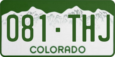 CO license plate 081THJ