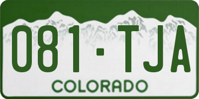 CO license plate 081TJA