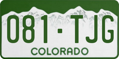 CO license plate 081TJG