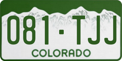 CO license plate 081TJJ