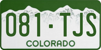 CO license plate 081TJS