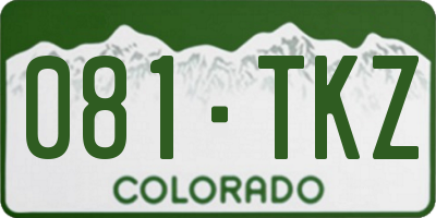 CO license plate 081TKZ