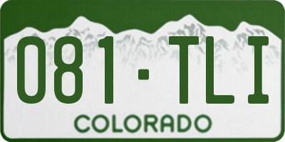 CO license plate 081TLI