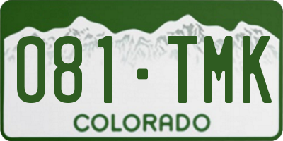 CO license plate 081TMK