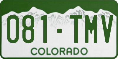 CO license plate 081TMV