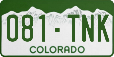 CO license plate 081TNK