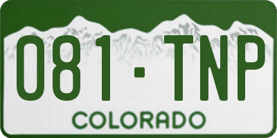CO license plate 081TNP