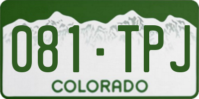 CO license plate 081TPJ