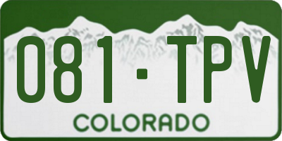 CO license plate 081TPV