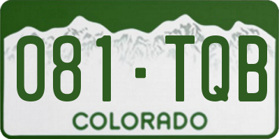 CO license plate 081TQB
