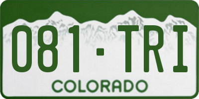 CO license plate 081TRI